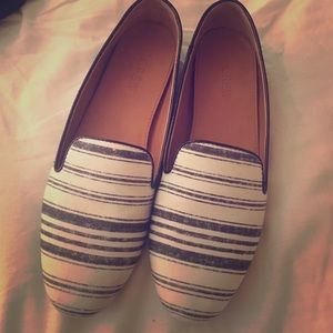 Jcrew flats pinstriped