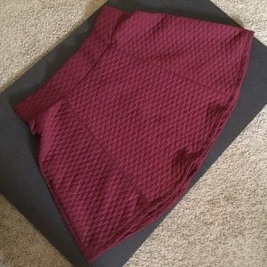 Burgundy Quilted Circle Skirt