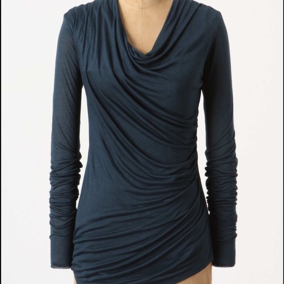 Anthropologie Wrapped Ruched Tee XS NWT