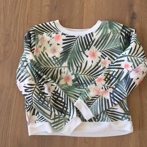 Topshop palm tree print top