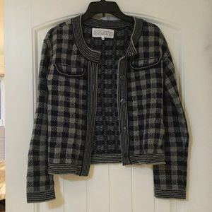 Rachel Roy navy/gray button sweater