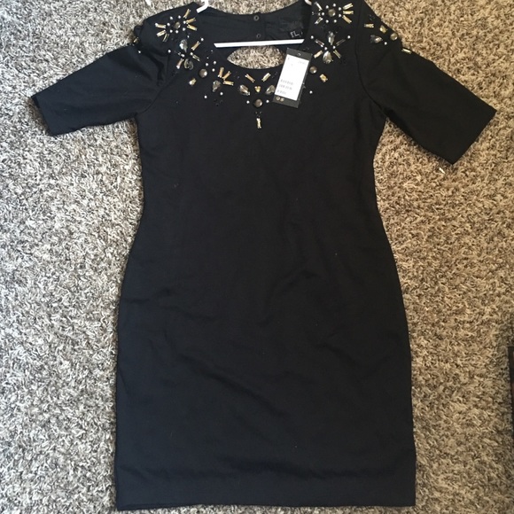 Black dress with open back