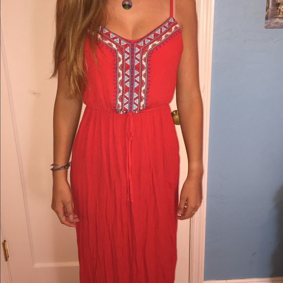 red summer dress