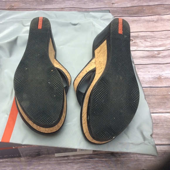 SALE PRADA WEDGE FLIP FLOPS - Picture 3 of 4