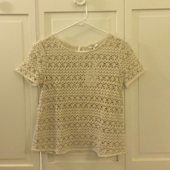 Short sleeve Joie crochet top
