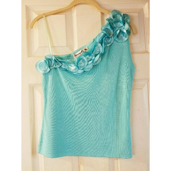 BNWOT| Joseph A. {SKY BLUE ONE SHOULDER BLOUSE} - Picture 5 of 9