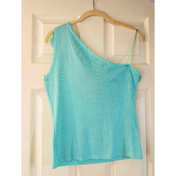 BNWOT| Joseph A. {SKY BLUE ONE SHOULDER BLOUSE} - Picture 7 of 9