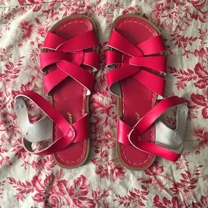 Red Saltwater Leather Sandals 🍒