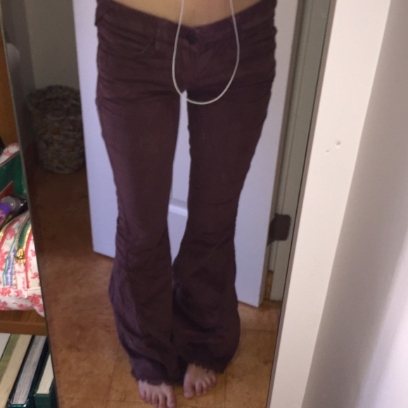 bootcut maroon corduroy free people jeans