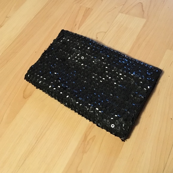 VINTAGE black sequin clutch - Picture 1 of 3