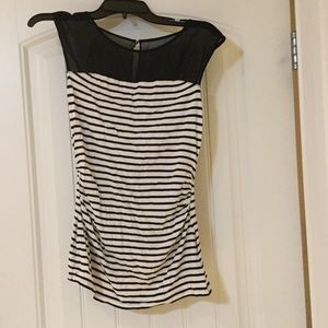 WHBM striped black/white sleeveless top