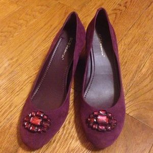 BCBGeneration Rhinestone Velvet Wedges