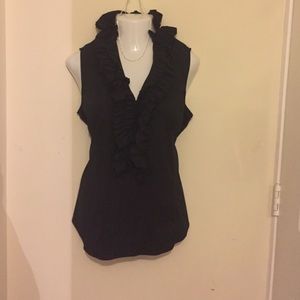 Black ruffle blouse