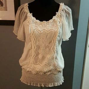 White lacey/sheer blouse