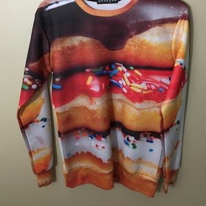 Graphic Crewneck Sweatshirt Donut Print Shirt