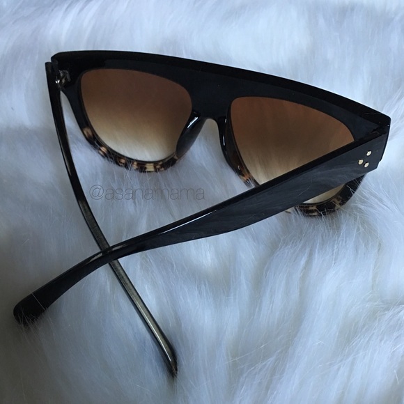 🆕Flat Top Black/Tortoiseshell Ombré Sunglasses - Picture 4 of 4