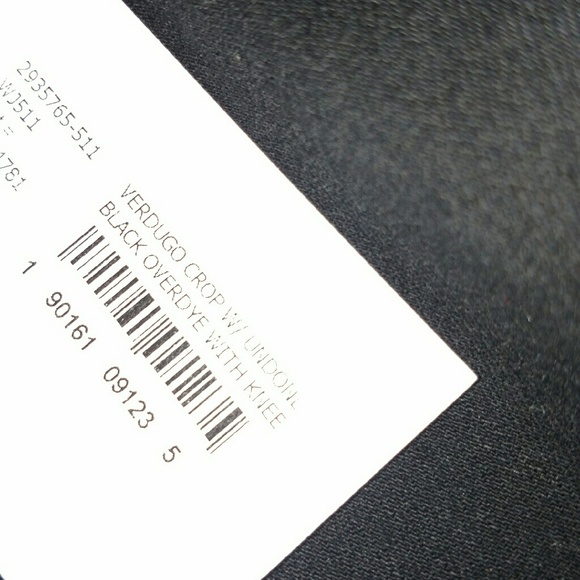 Paige Verdugo Crop Black Distressed Jeans Holes - Picture 4 of 4