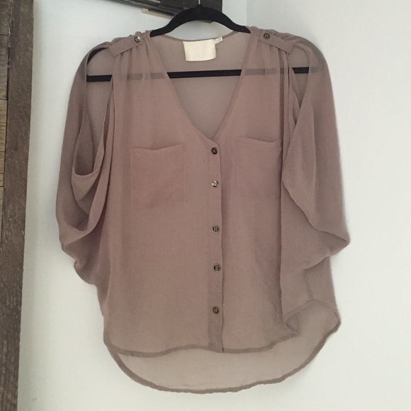 Taupe sheer top