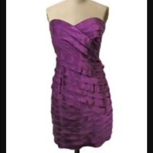 MaxandCleo layered purple strapless cocktail Dress