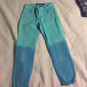 Mint green/ blue jeans!