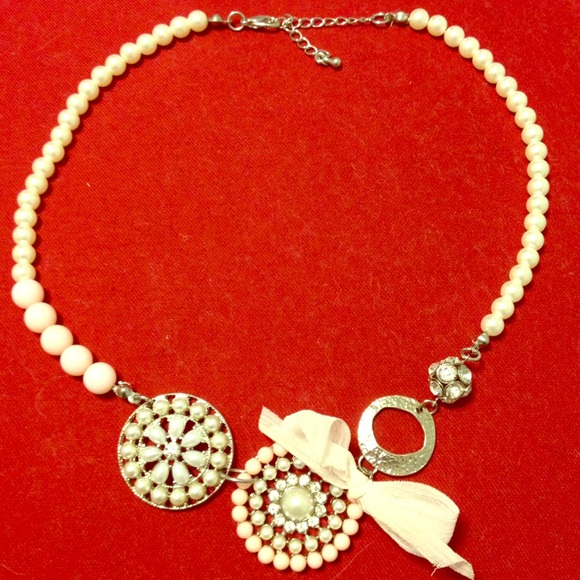 Unique Pearl and Rhinestone Necklace