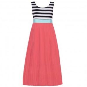 Striped to Pleated Girls Maxi Dress