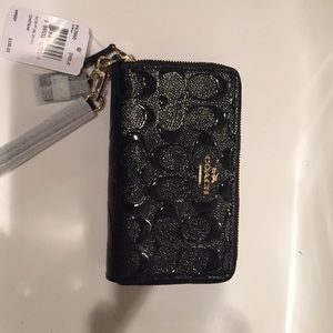 COACH Double zip phone wallet