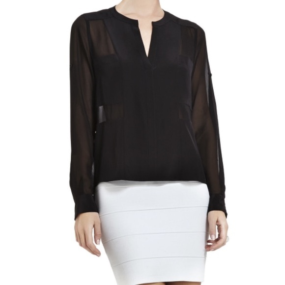 BCBG MAXAZRIA Gael Patchwork Blouse Sz. Small
