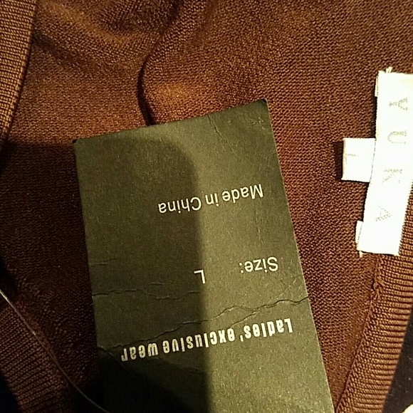 NWT| Yuka {BROWN DEEP V-NECK TOP} - Picture 8 of 8