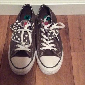 Gray converse with polka dot interior
