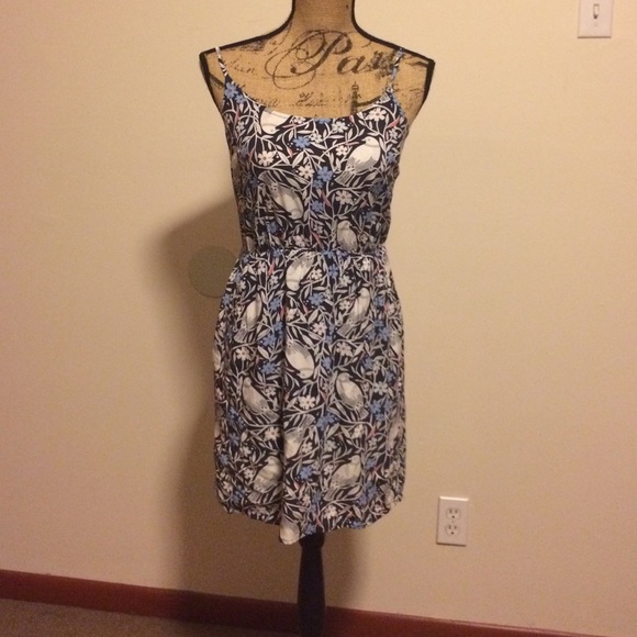 Dress- multi color with bird pattern- size small