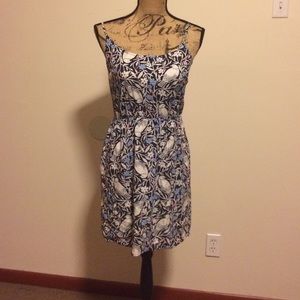 Dress- multi color with bird pattern- size small