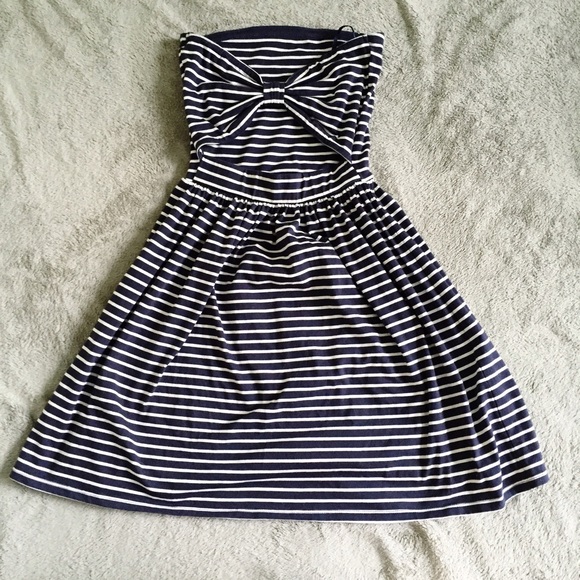 Striped Strapless Dress