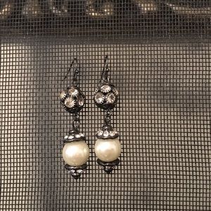 Rhinestone & Pearl Earrings