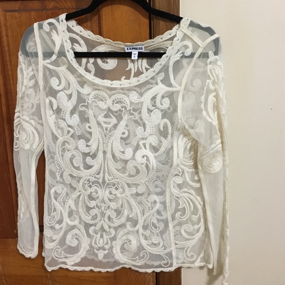 Lace long sleeve shirt from Express
