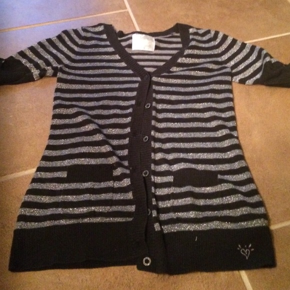 Black and silver button up cardigan