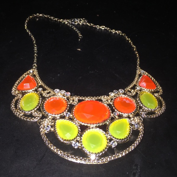 Neon green and orange necklace!