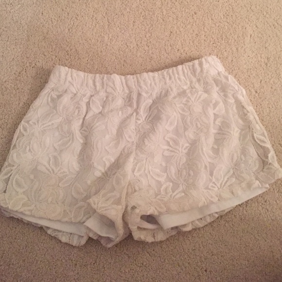 White lacy shorts