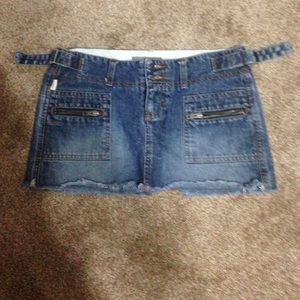 Hollister mini frayed Jean skirt