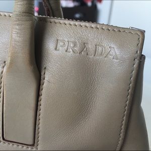 🎁*SALE* PRADA taupe/orange leather mini 👜