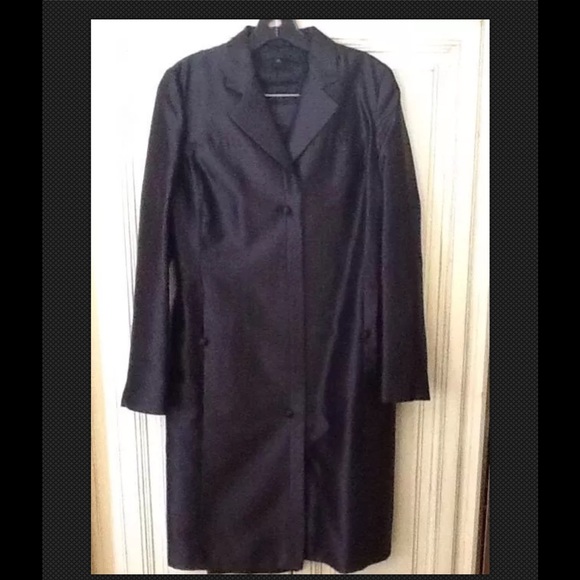 ALESSANDRO DELL'ACQUA
BLACK 100% SILK COAT 42 - Picture 1 of 4