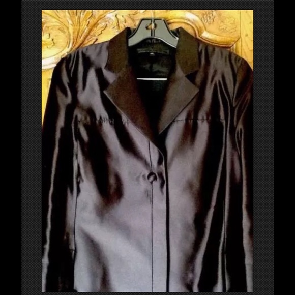ALESSANDRO DELL'ACQUA
BLACK 100% SILK COAT 42 - Picture 2 of 4