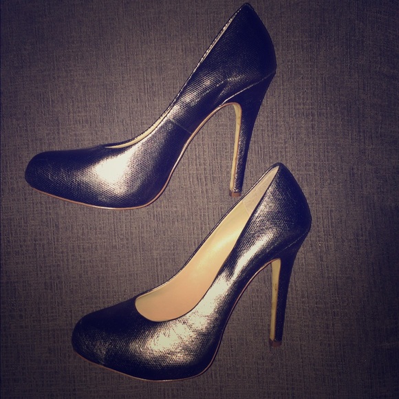 Silver shimmer heels