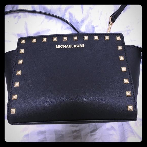 FINAL SALE Michael Kors Studded Leather Crossbody