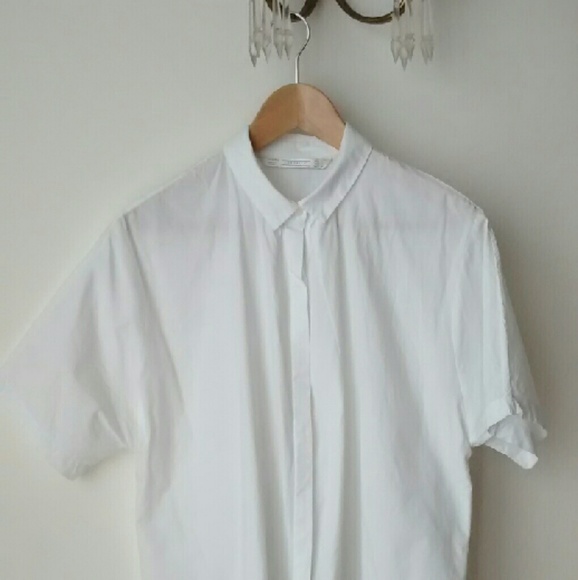 OnHOLD-Zara white shirt short sleeves On Hold