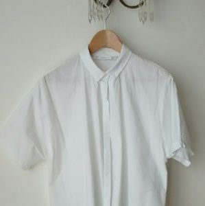 OnHOLD-Zara white shirt short sleeves On Hold