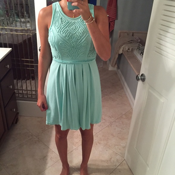 Free People Sassy Soutache Dress in Wintermint