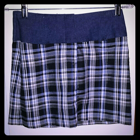 Cute 80's Plad Mini Skirt with Shimmer