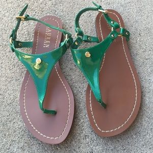 BNWOT Ralph Lauren green arima sandals