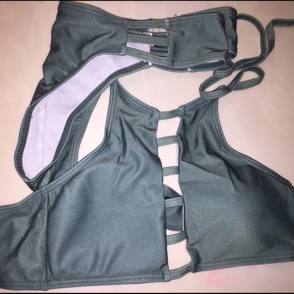 Green Cutout 2 pc Cheeky Bikini